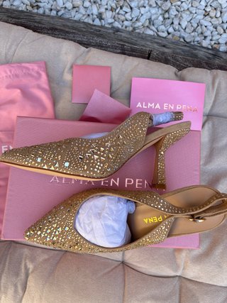 Zapatos Alma en Pena Piel Talla 39 Beige/Oro