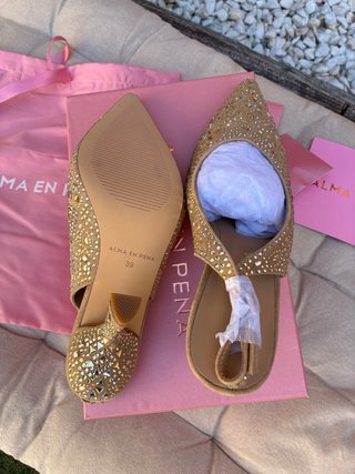 Zapatos Alma en Pena Piel Talla 39 Beige/Oro