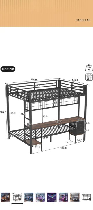 Litera Gaming con Escritorio Negro/Marrón