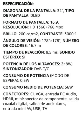 TV Kiano 32 D-LED sin desembalar