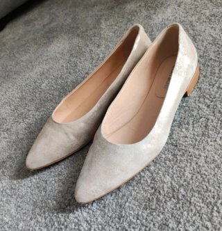 Ballerine punta oro/beige Tg 40