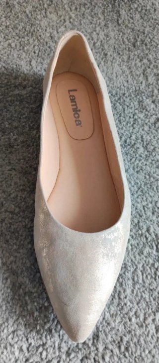 Ballerine punta oro/beige Tg 40