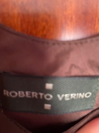Vestido Roberto Verino marrón y dorado