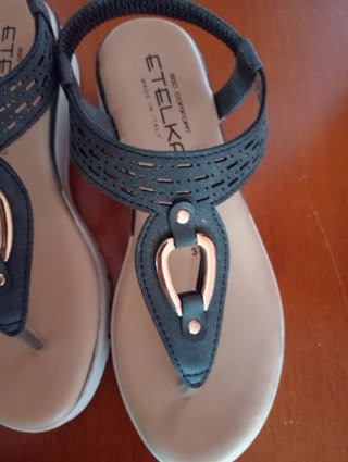 Infradito Etelka Donna Tg 37 Nero/Oro