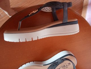 Infradito Etelka Donna Tg 37 Nero/Oro
