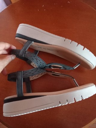 Infradito Etelka Donna Tg 37 Nero/Oro