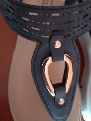 Infradito Etelka Donna Tg 37 Nero/Oro