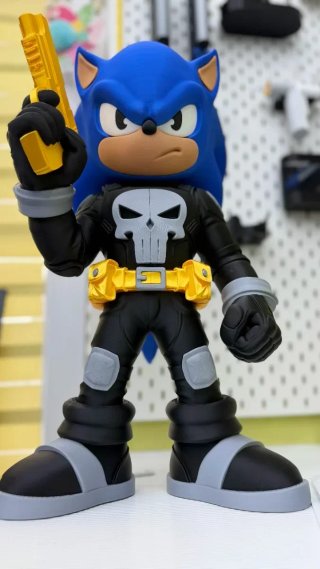 Figura Sonic The Punisher impresion 3d profesional