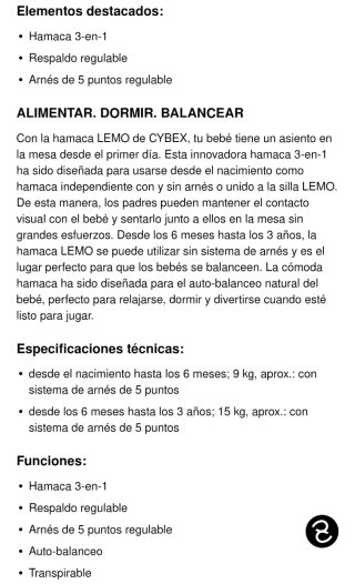 Hamaca Bebé Cybex Lemo Bouncer Mid Blue