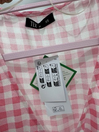 Vestido TEX cuadros rosa Talla S
