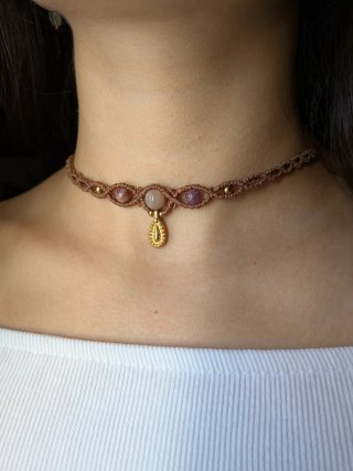 Choker tormalina e pietra di luna