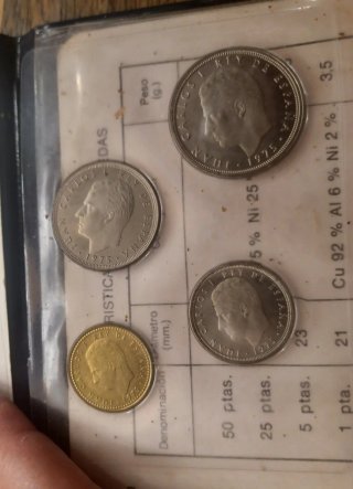 Cartera Monedas Pesetas 1979 SC, 1, 5, 25, 50 pta