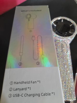 Ventilador de mano con brillantes