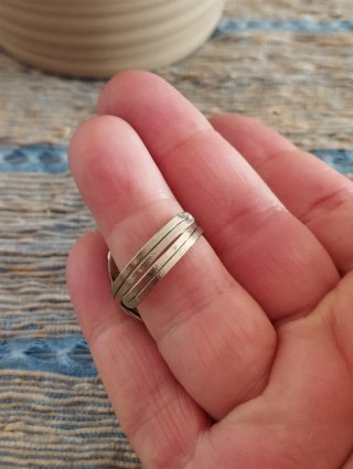 Anillo Artesanal Alpaca y Ávalon Ajustable