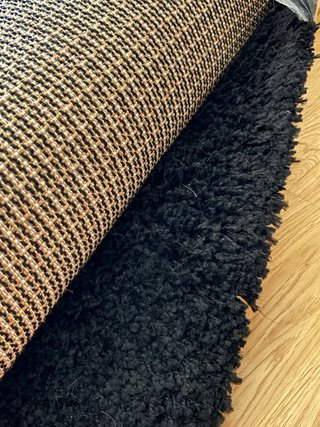 Alfombra negra de rizo