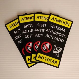 Pegatinas Sistema antirrobo activado