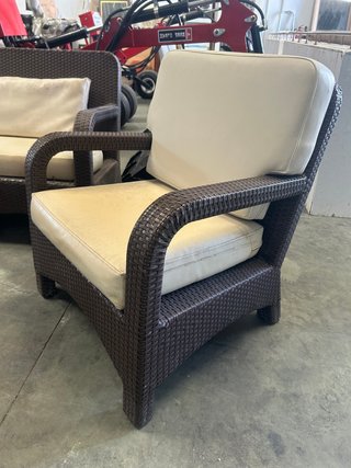 Conjunto Terraza Mimbre Beige y Marrón