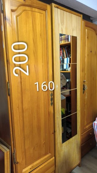 Armario madera 200x160 con cajones