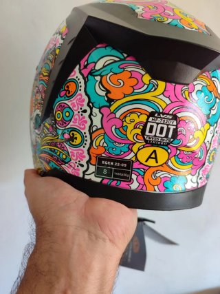 Casco Moto Integral Talla S Gato Colorido