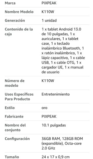 Tablet Android Genérica Blanca.