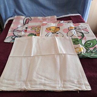 4 fundas de cojin de tamaño 45x45 cms de lino