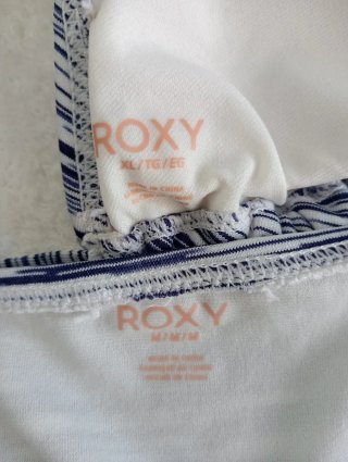 Bikini Roxy Talla S/M Rayas Azul Blanco