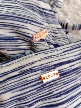 Bikini Roxy Talla S/M Rayas Azul Blanco