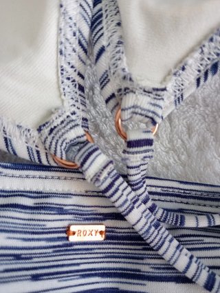 Bikini Roxy Talla S/M Rayas Azul Blanco