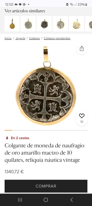4 Reales Plata Engarzado Oro