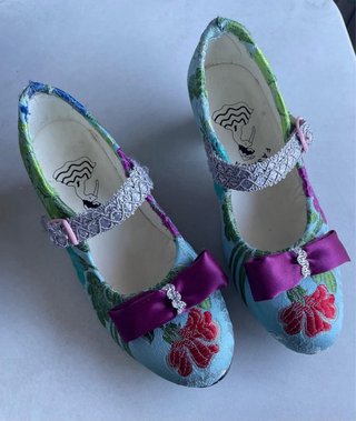 Traje de Fallera azul y multicolor