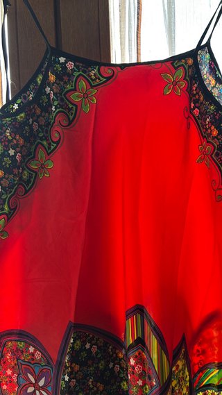 Vestido camisón satén rojo