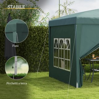 Gazebo 3x3 m da Giardino Impermeabile in Acciaio c