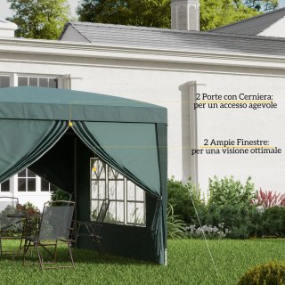 Gazebo 3x3 m da Giardino Impermeabile in Acciaio c