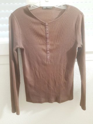 Jersey Zara Marrón Botones