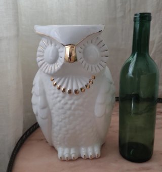 BÚHO PORCELANA JARRÓN VINTAGE