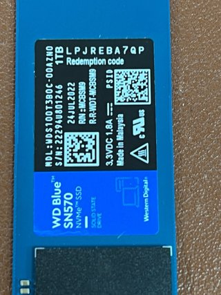 WD 1TB SSD NVMe#801246