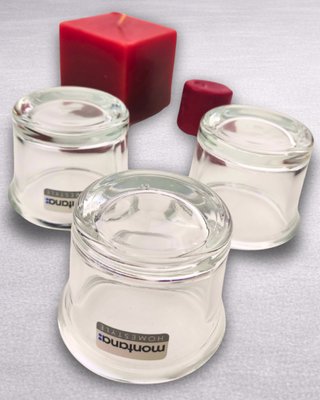 Set Portacandele in Cristallo IKEA con Candele Decorative
