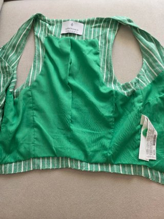 Chaleco Stradivarius Verde Rayas Talla XS