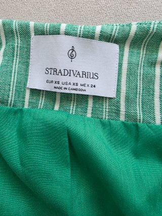 Chaleco Stradivarius Verde Rayas Talla XS