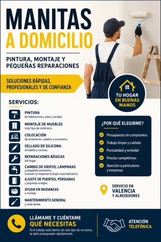 MANITAS A DOMICILIO | Pintura, pequeñas reparacion