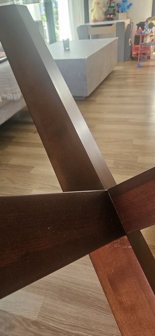 Mesa Comedor Redonda Cristal y Madera