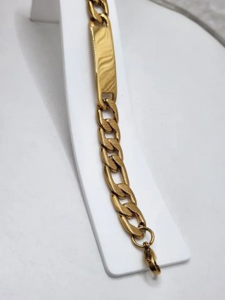 Esclava Acero Quirúrgico Chapado Oro