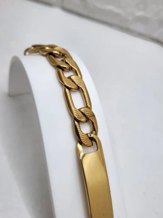 Esclava Acero Quirúrgico Chapado Oro