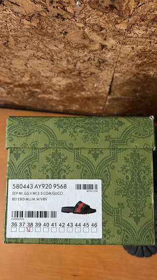 Chanclas Gucci Negras con Rayas Rojas y Verdes