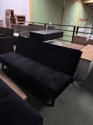 Sofá Cama Negro Clic Clac Terciopelo