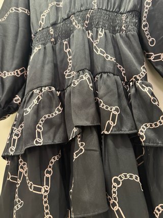 Vestido Zara negro cadena XS/34