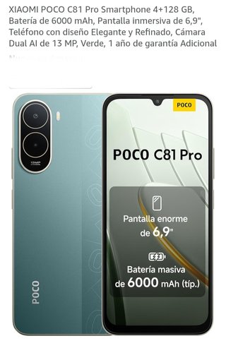 Xiaomi Poco C81 Pro 4+128GB Verde