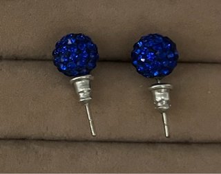Pendientes de plata de bola azul. Solo envio