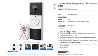 TP-Link Tapo D210 Timbre Video 2K