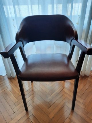 Sillón Vintage Piel y Madera